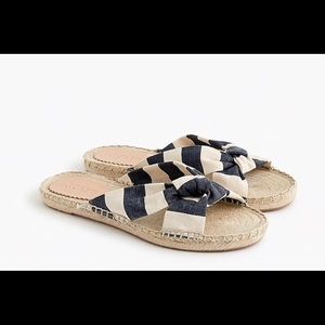 *NWOB J.Crew Knotted Stripe Espadrilles Slides